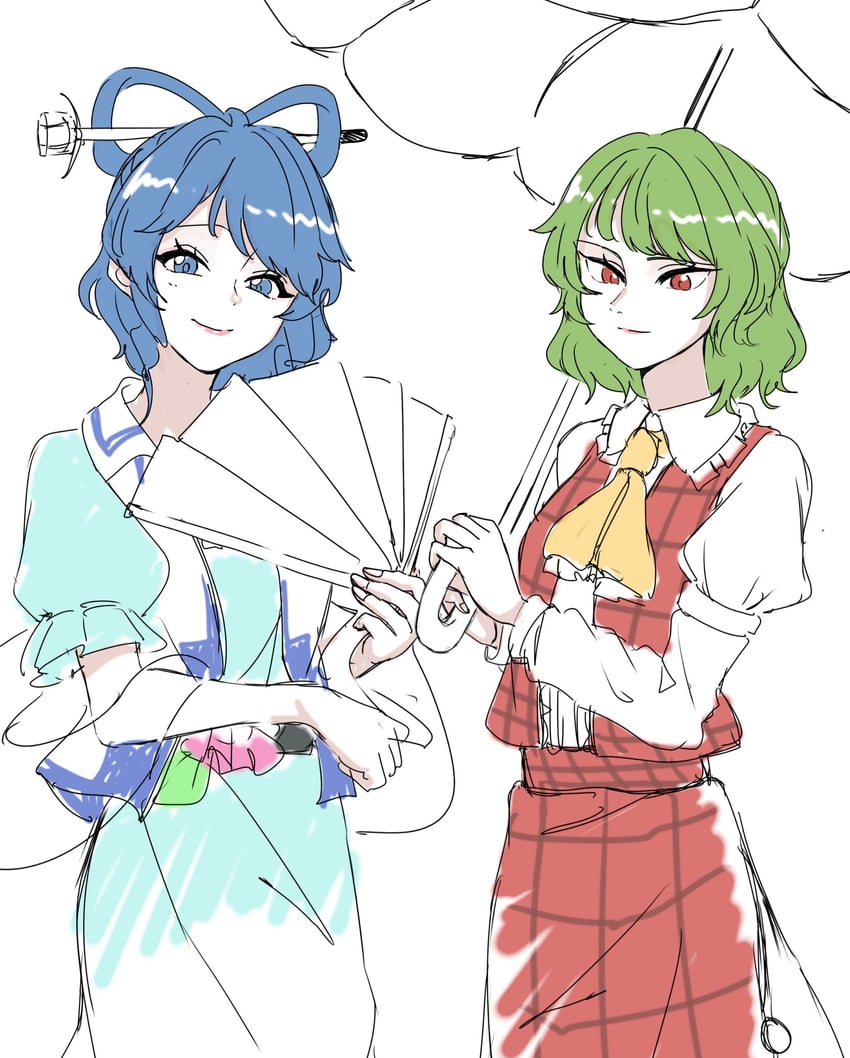 kazami yuuka and kaku seiga (touhou) drawn by majime_na_gakuinsei