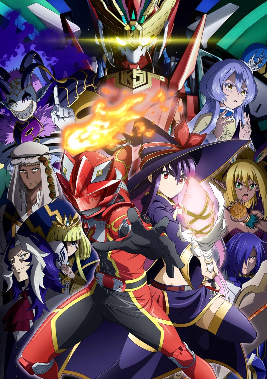 yihdra arvoln, asagaki togo, teltina liz wagrel alvarost, kizuna red, lowji mist, and 6 more (sentai red ga isekai de boukensha ni naru)
