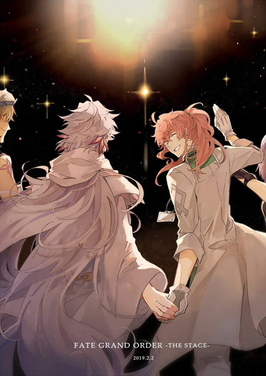 mash kyrielight, merlin, gilgamesh, and romani archaman (fate and 2 more) drawn by ruoyin