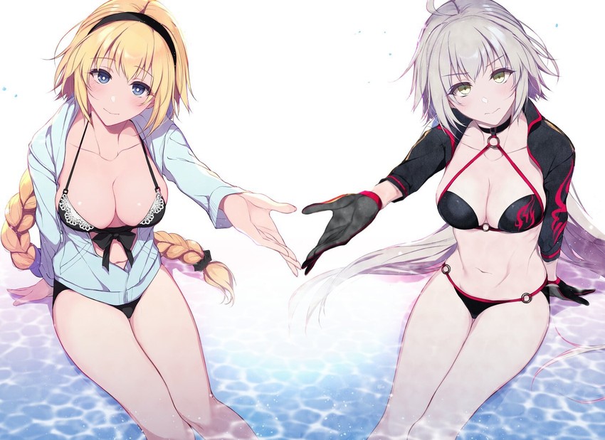 jeanne d'arc alter and jeanne d'arc (fate and 1 more) drawn by pochi_(pochi-goya)