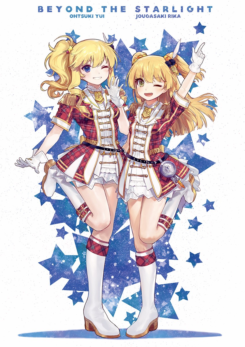 jougasaki rika and ohtsuki yui (idolmaster and 2 more) drawn by ainy