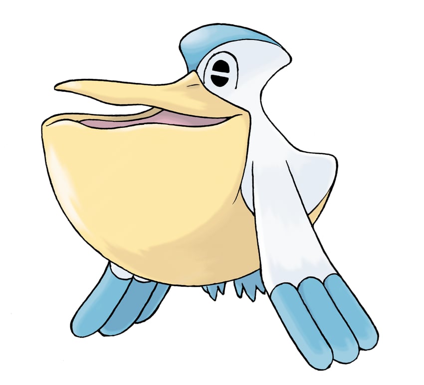 pelipper (pokemon and 1 more) drawn by sugimori_ken