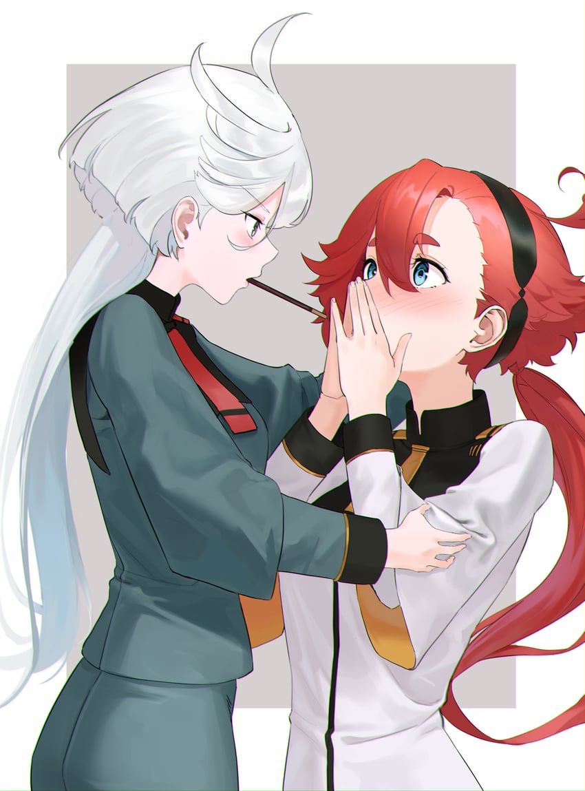 suletta mercury and miorine rembran (gundam and 1 more) drawn by harunii_(pvza4475)