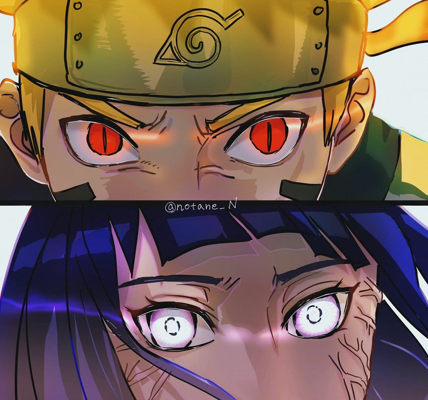 uzumaki naruto and hyuuga hinata (naruto and 1 more) drawn by notane_n