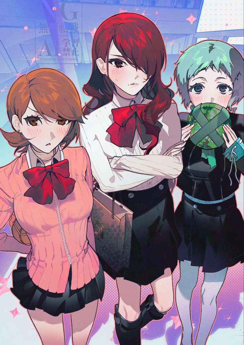 takeba yukari, kirijou mitsuru, and yamagishi fuuka (persona and 1 more) drawn by gapamopa