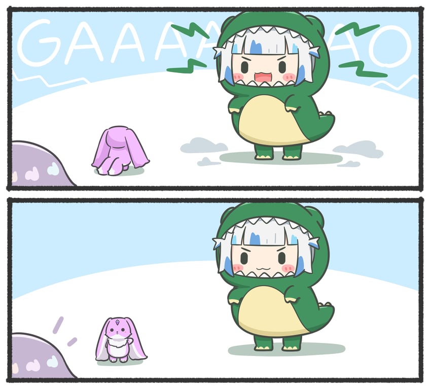gawr gura, koseki bijou, and geow (hololive and 1 more) drawn by mpien