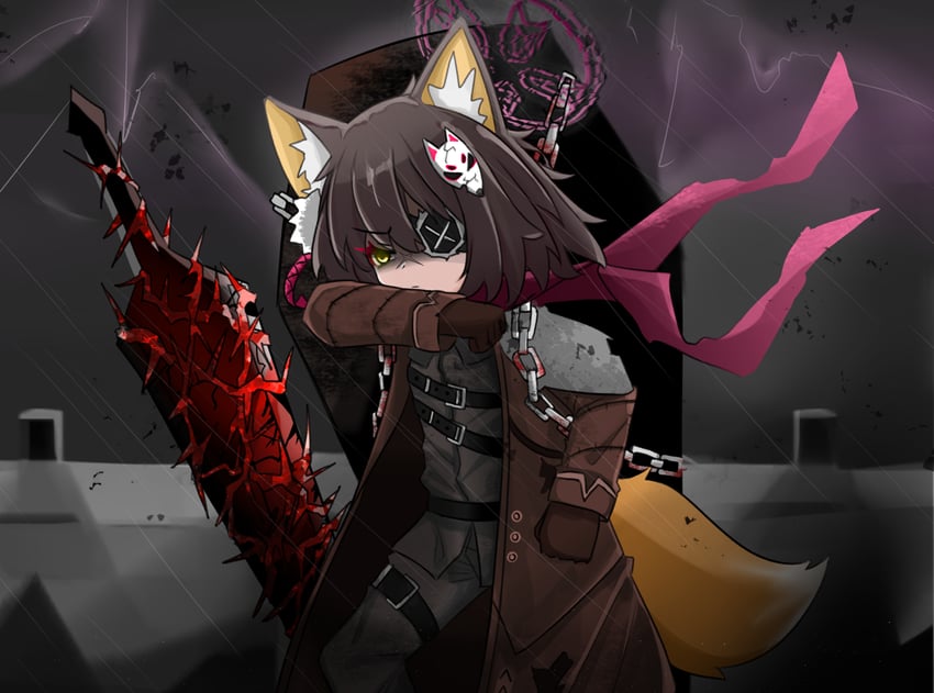izuna and heathcliff (blue archive and 2 more) drawn by sari_(zakura27502762)