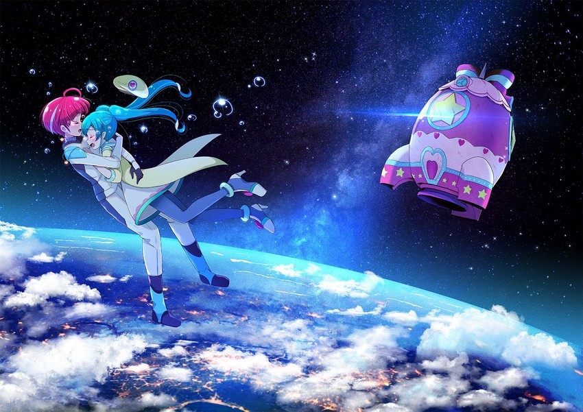 hagoromo lala, hoshina hikaru, and a.i. (precure and 1 more) drawn by juugoya_neko