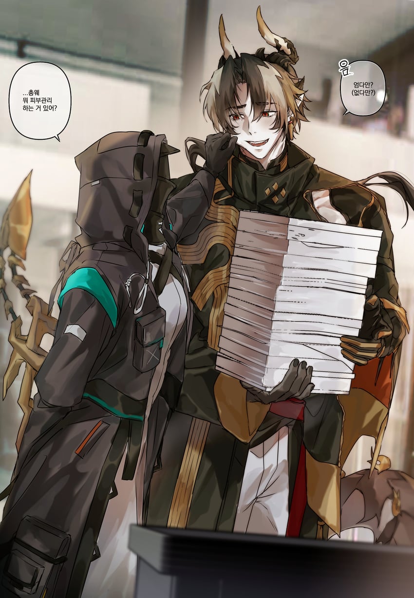 doctor, chongyue, and female doctor (arknights) drawn by walhee221