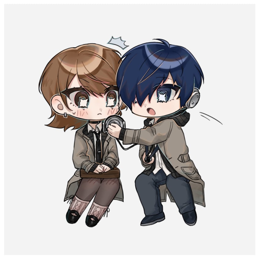 yuuki makoto and takeba yukari (persona and 1 more) drawn by iun_321