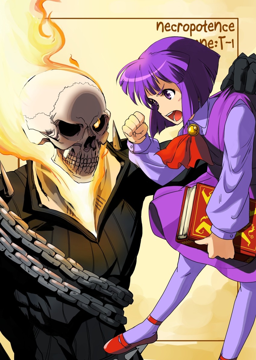 ghost rider and alice (marvel and 1 more) drawn by no~ma