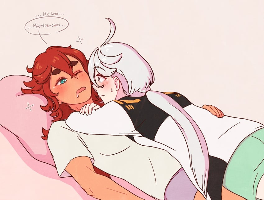 suletta mercury and miorine rembran (gundam and 1 more) drawn by 7shi_ro