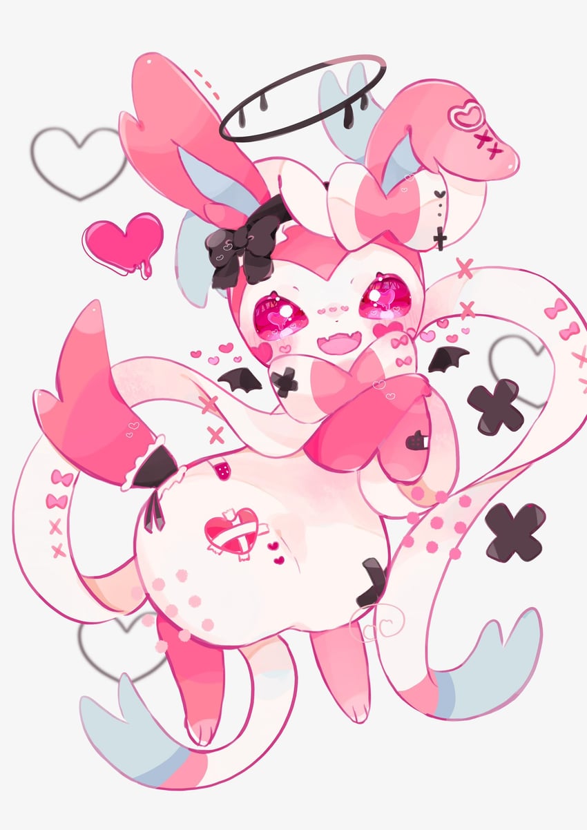sylveon (original and 1 more) drawn by momoniku100