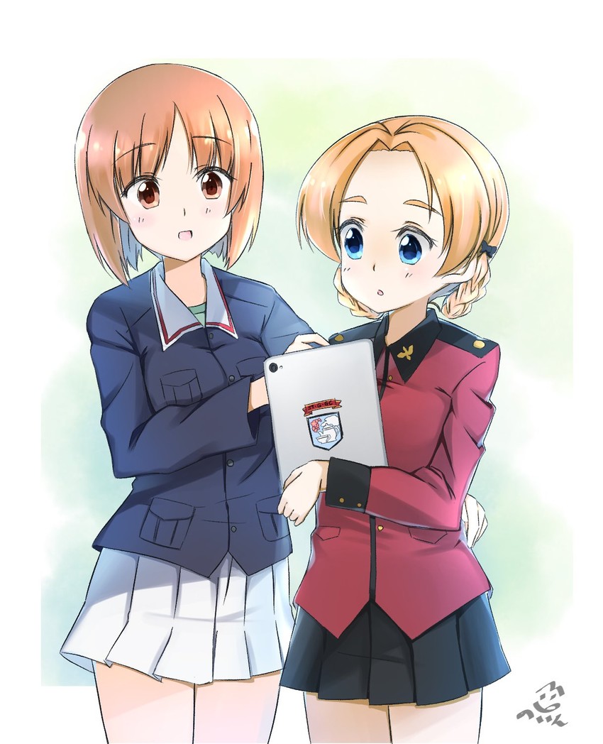 nishizumi miho and orange pekoe (girls und panzer) drawn by toon_(noin)