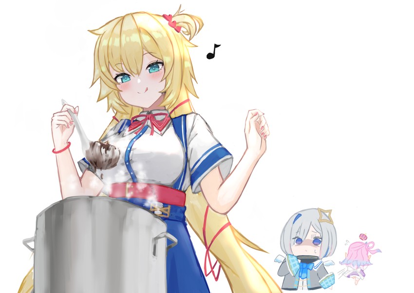 amane kanata, akai haato, and himemori luna (hololive) drawn by 6mint