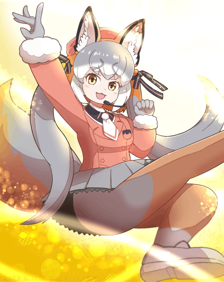 island fox (kemono friends and 1 more) drawn by hissaa_(hisser)