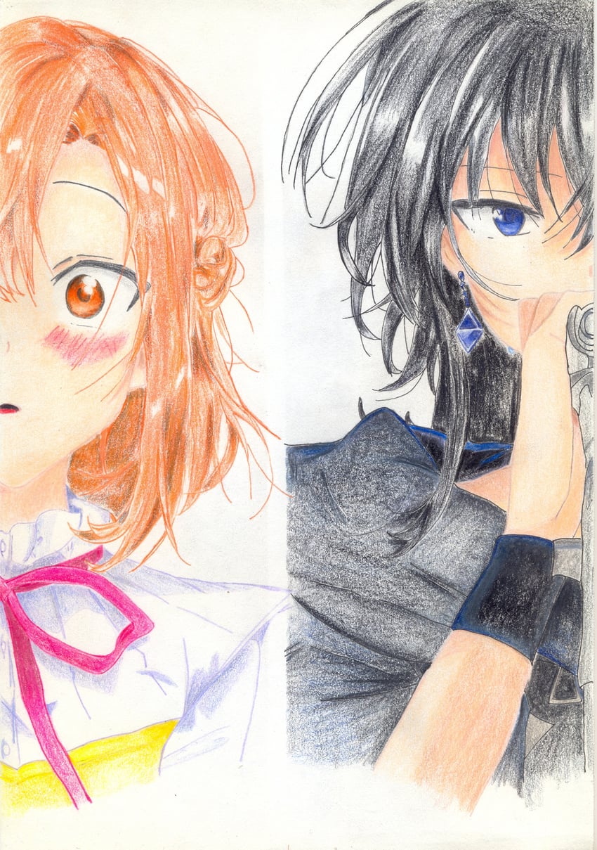 kino himari and asanagi yori (sasayaku you ni koi wo utau) drawn by ritsu_tainaka_(ricchan10)