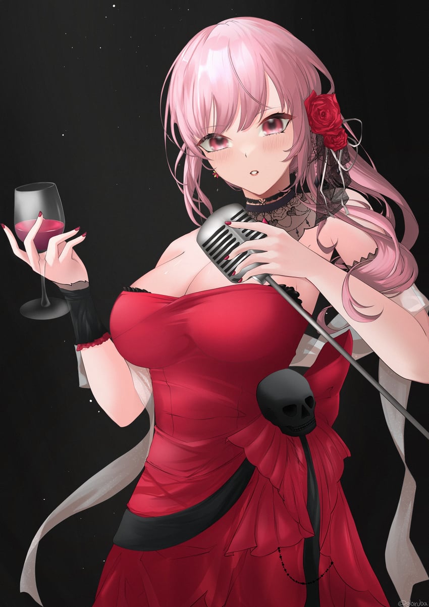 mori calliope (hololive and 1 more) drawn by gloxuba