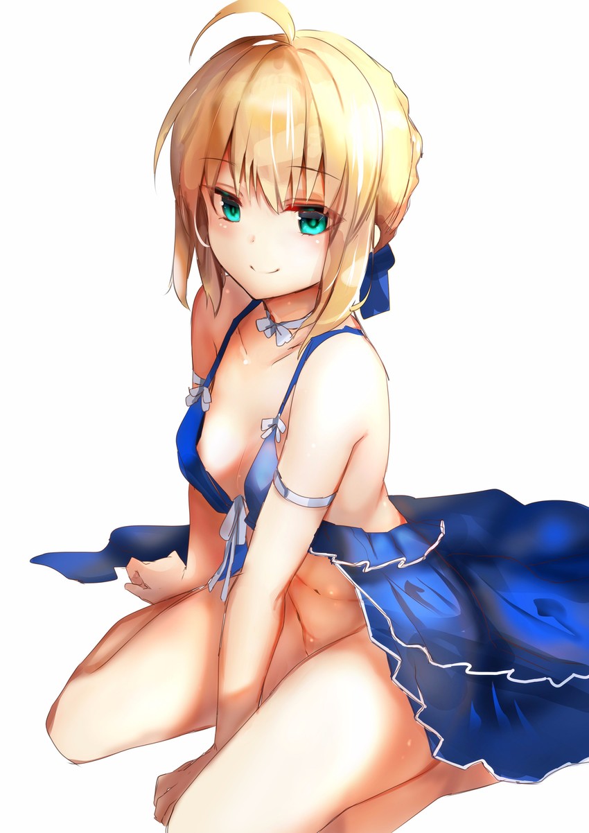 artoria pendragon and saber (fate and 2 more) drawn by amamitsu_kousuke