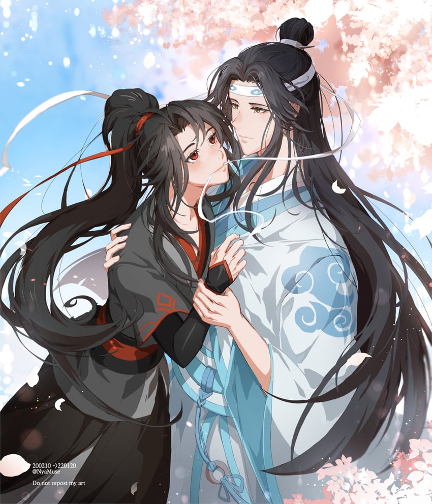 wei wuxian and lan wangji (modao zushi) drawn by muse_(rainforest)