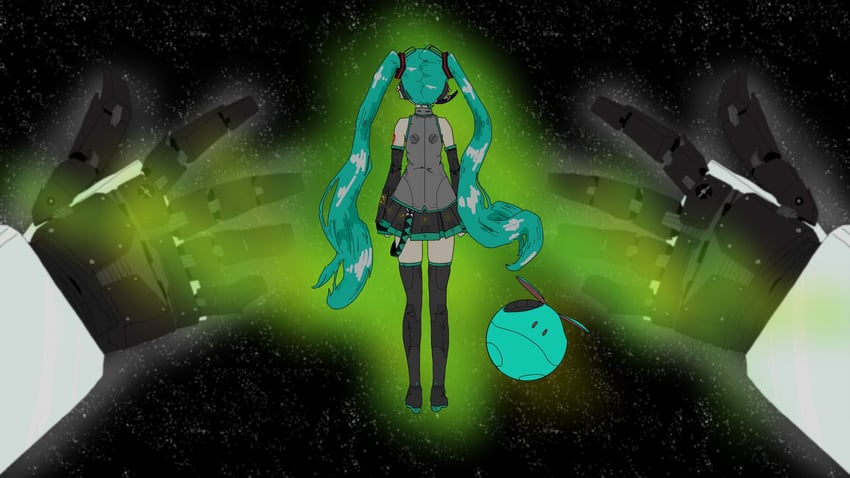 hatsune miku and haro (vocaloid and 1 more) drawn by akire_(akire_for_it)