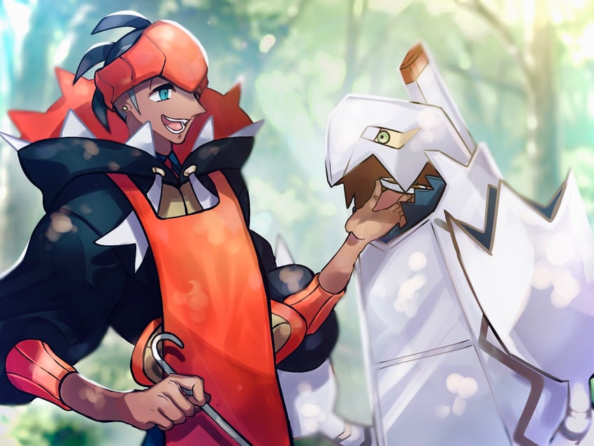 raihan and duraludon (pokemon and 1 more) drawn by imu_(acmg3475)