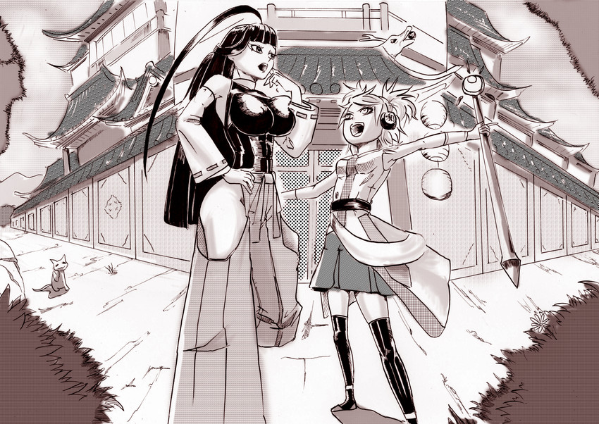 toyosatomimi no miko and sendai hakurei no miko (original and 2 more) drawn by azibuda