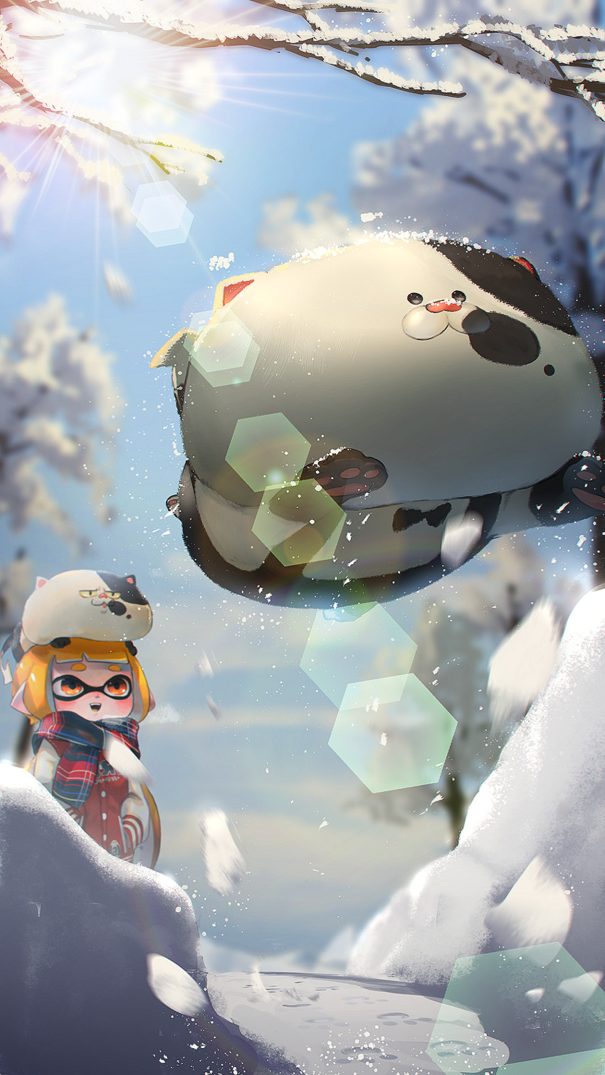 inkling player character, inkling girl, judd, and li'l judd (splatoon and 1 more) drawn by kashu_(hizake)