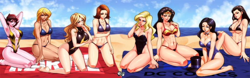wonder woman, black widow, natasha romanoff, ms. marvel, zatanna zatara, and 6 more (marvel and 4 more) drawn by jadenkaiba