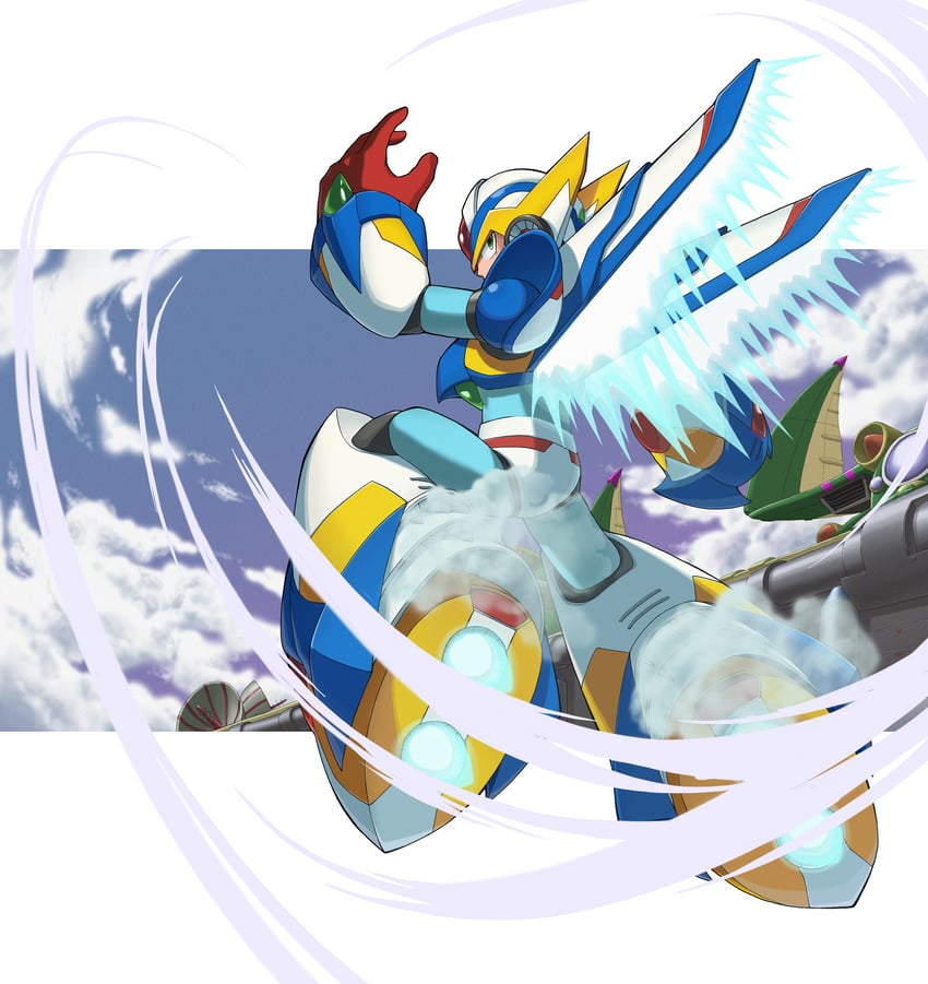x and falcon armor x (mega man and 2 more) drawn by samatsida