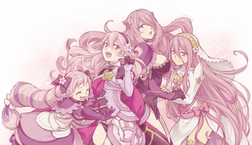 female corrin, camilla, azura, and elise (fire emblem and 1 more) drawn by hiyori_(rindou66)