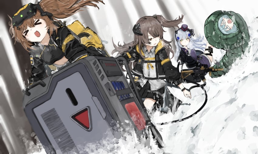 hk416, ump45, ump9, and g11 (girls' frontline and 1 more) drawn by zafuri_(yzrnegy)