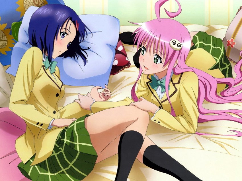 lala satalin deviluke, sairenji haruna, and peke (to love-ru)