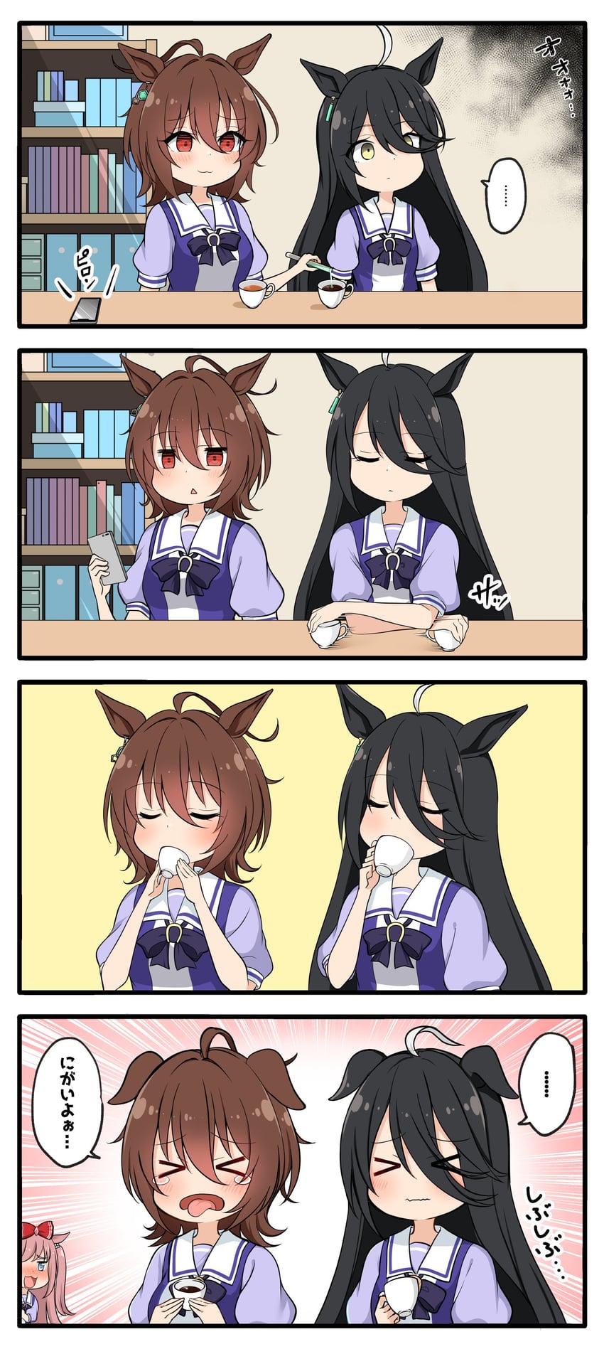 agnes tachyon, manhattan cafe, and agnes digital (umamusume) drawn by kiyu_fuyuki