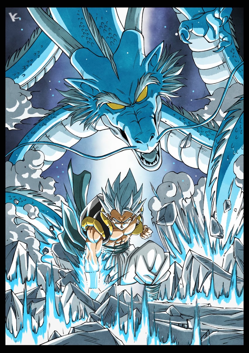 gogeta (dragon ball and 2 more) drawn by kakeru_(dbskakeru)