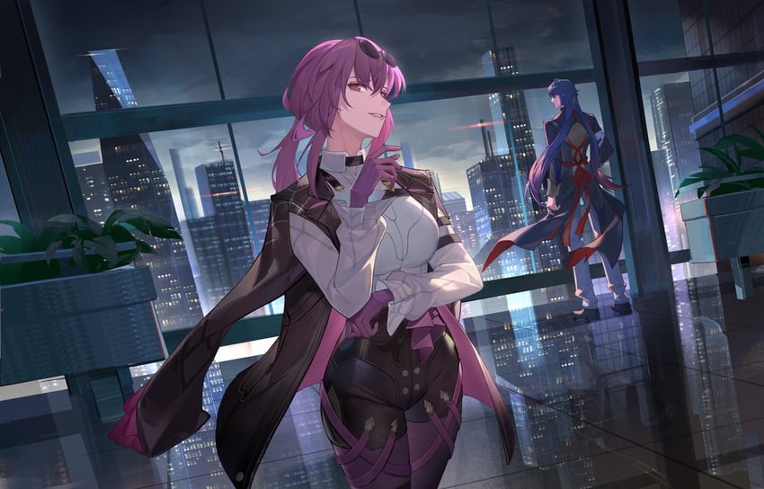 kafka and blade (honkai and 1 more) drawn by ziyiganmu