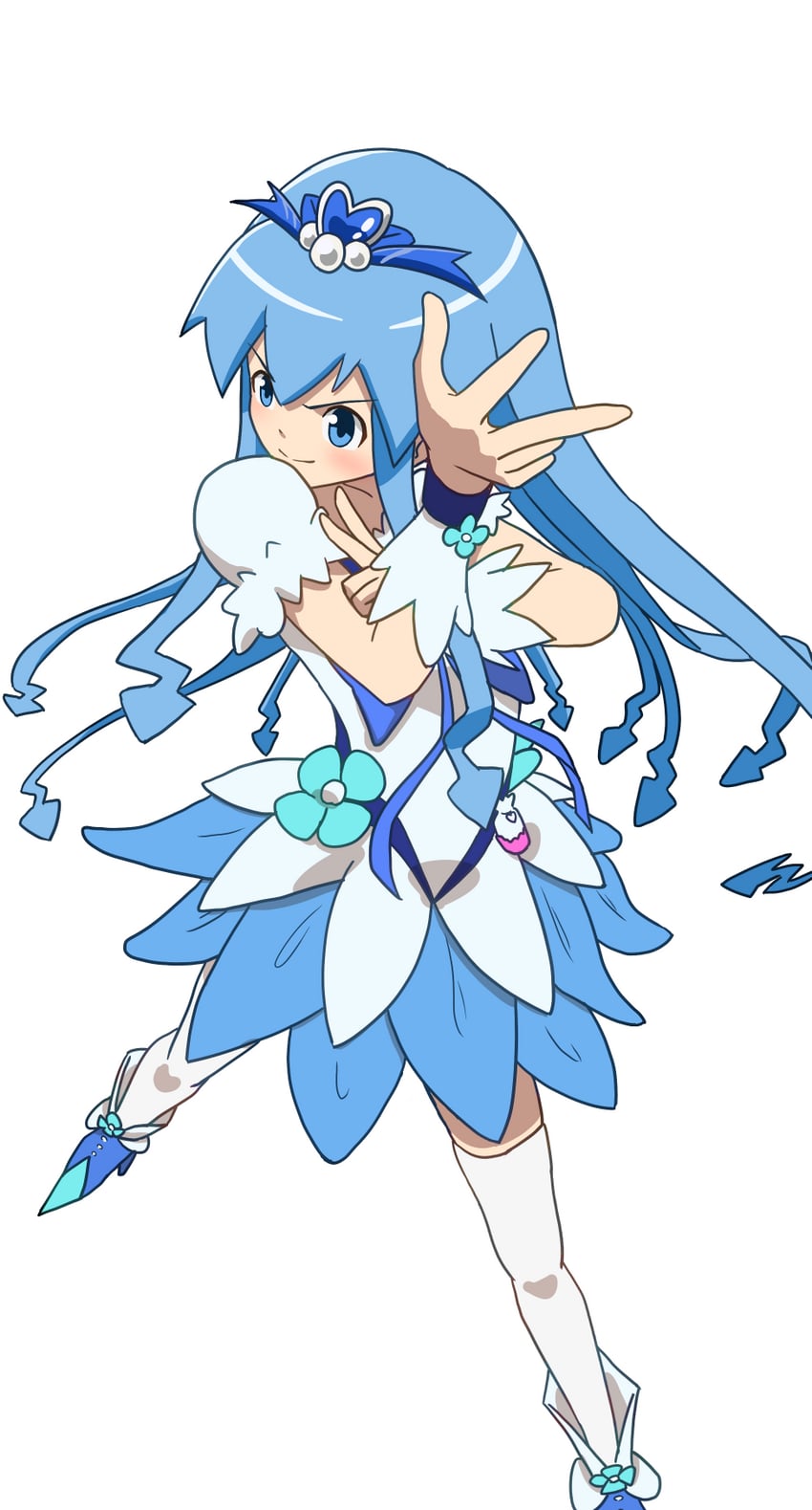 ikamusume and cure marine (precure and 2 more) drawn by enotsumuri