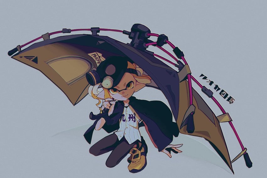 inkling player character and inkling girl (splatoon) drawn by imaikuy0