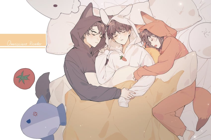 kim dokja, yoo joonghyuk, and han sooyoung (omniscient reader's viewpoint) drawn by xiluo0207
