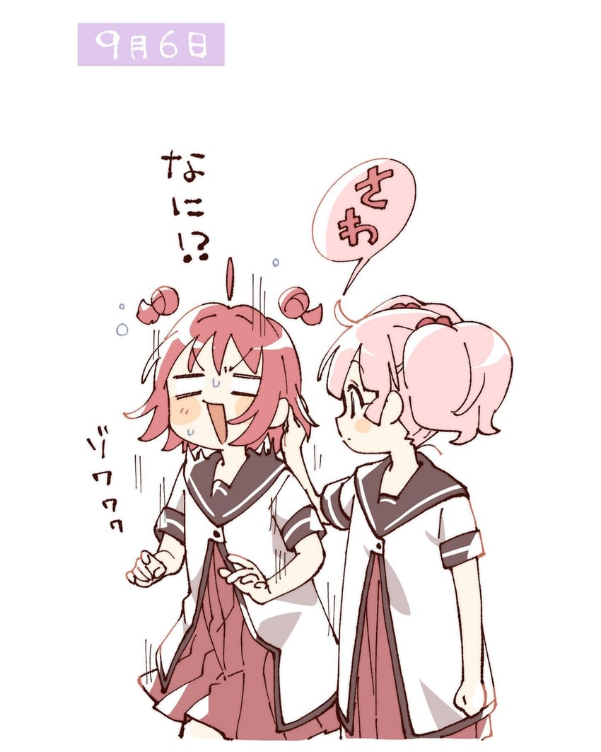 akaza akari and yoshikawa chinatsu (yuruyuri) drawn by namori