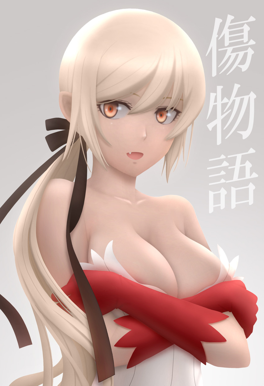 oshino shinobu and kiss-shot acerola-orion heart-under-blade (monogatari and 1 more) drawn by siraha