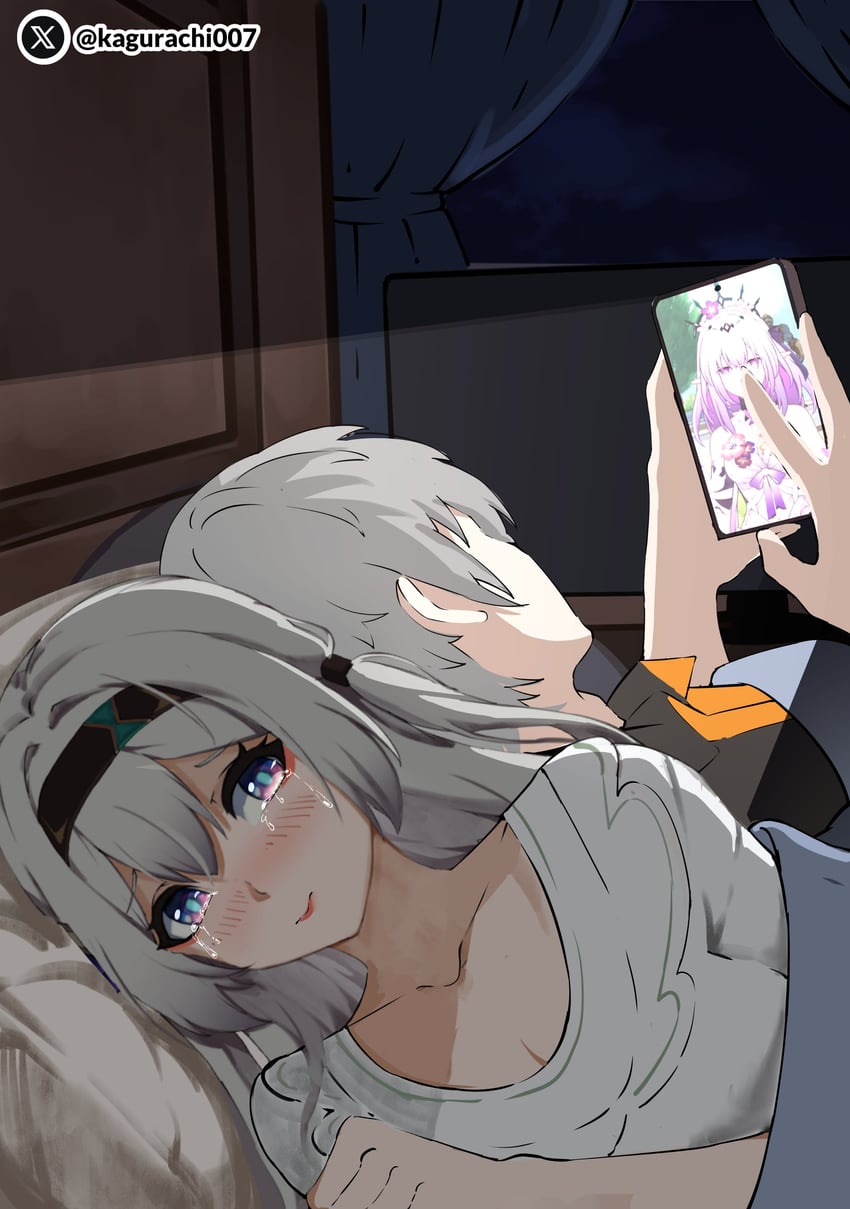 trailblazer, firefly, caelus, and castorice (honkai and 1 more) drawn by kagurachi