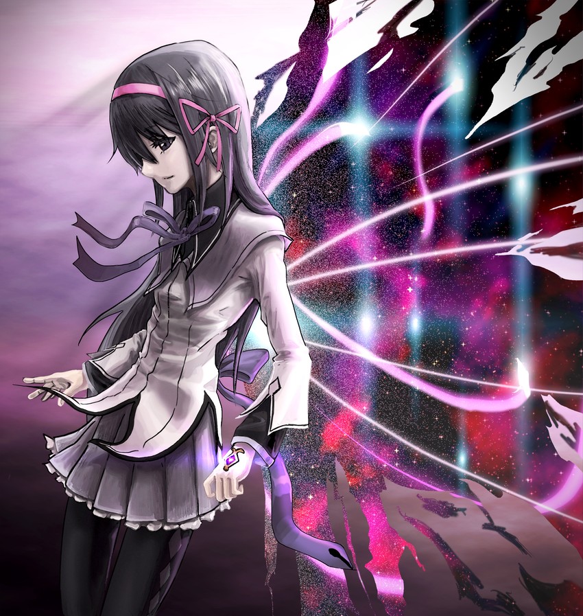 akemi homura (mahou shoujo madoka magica) drawn by s.h.v