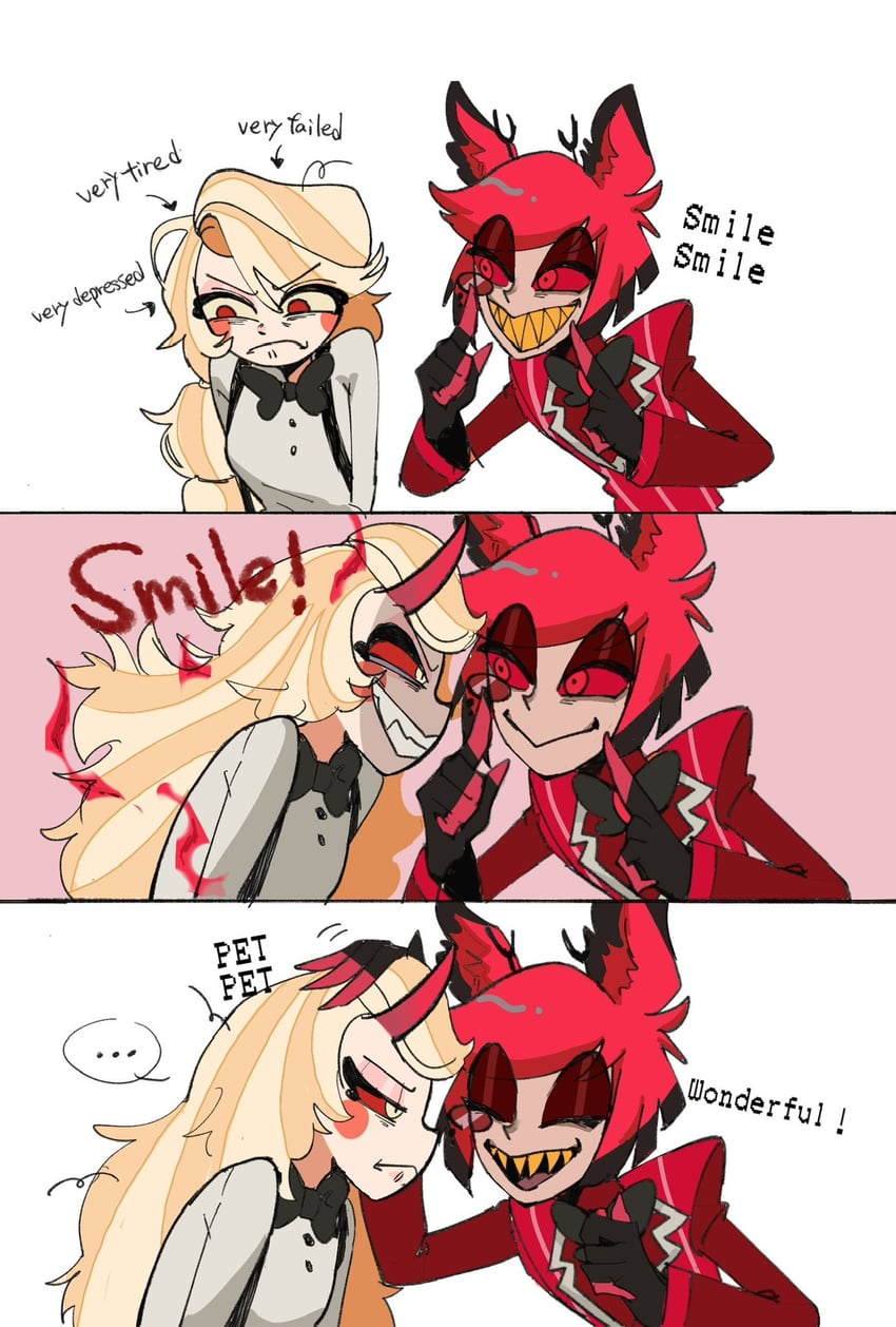charlie morningstar and alastor (hazbin hotel) drawn by s3291o