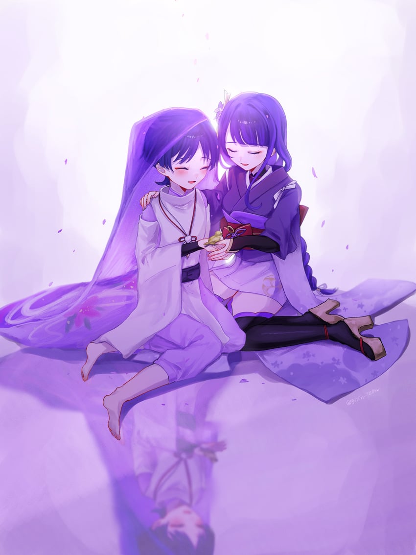 raiden shogun and scaramouche (genshin impact) drawn by gnsn_tera