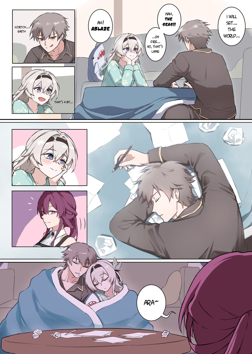 trailblazer, firefly, kafka, and caelus (honkai and 1 more) drawn by huybu51
