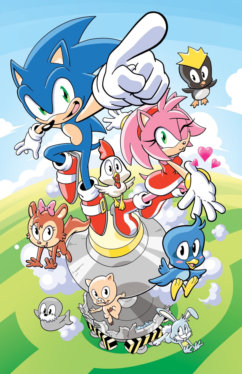 sonic the hedgehog, amy rose, sally acorn, flicky, pocky, and 4 more (sonic) drawn by tracy_yardley