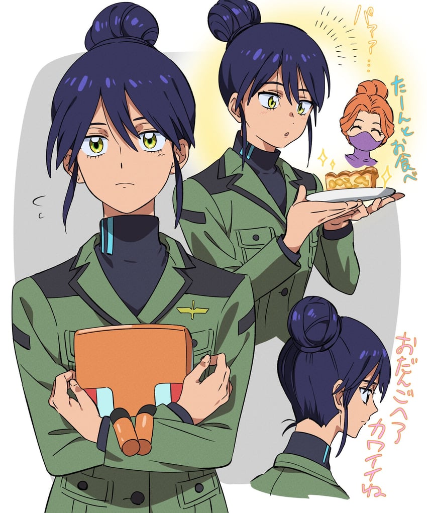nyaan, conch, and kycilia zabi (gundam and 1 more) drawn by poteke