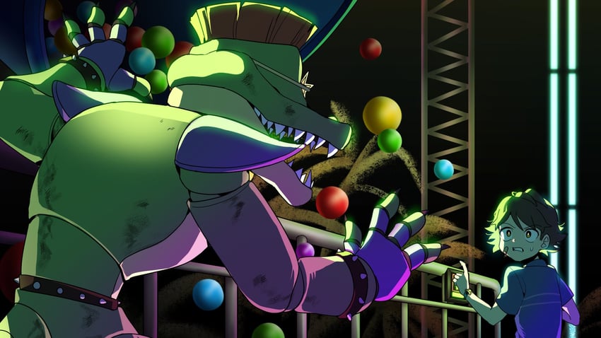 gregory and montgomery gator (five nights at freddy's and 1 more) drawn by fullbban_g