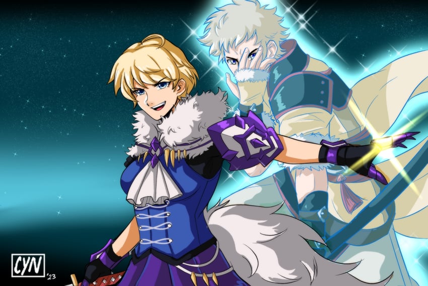 merrin and owain (fire emblem and 2 more) drawn by cynthiccal